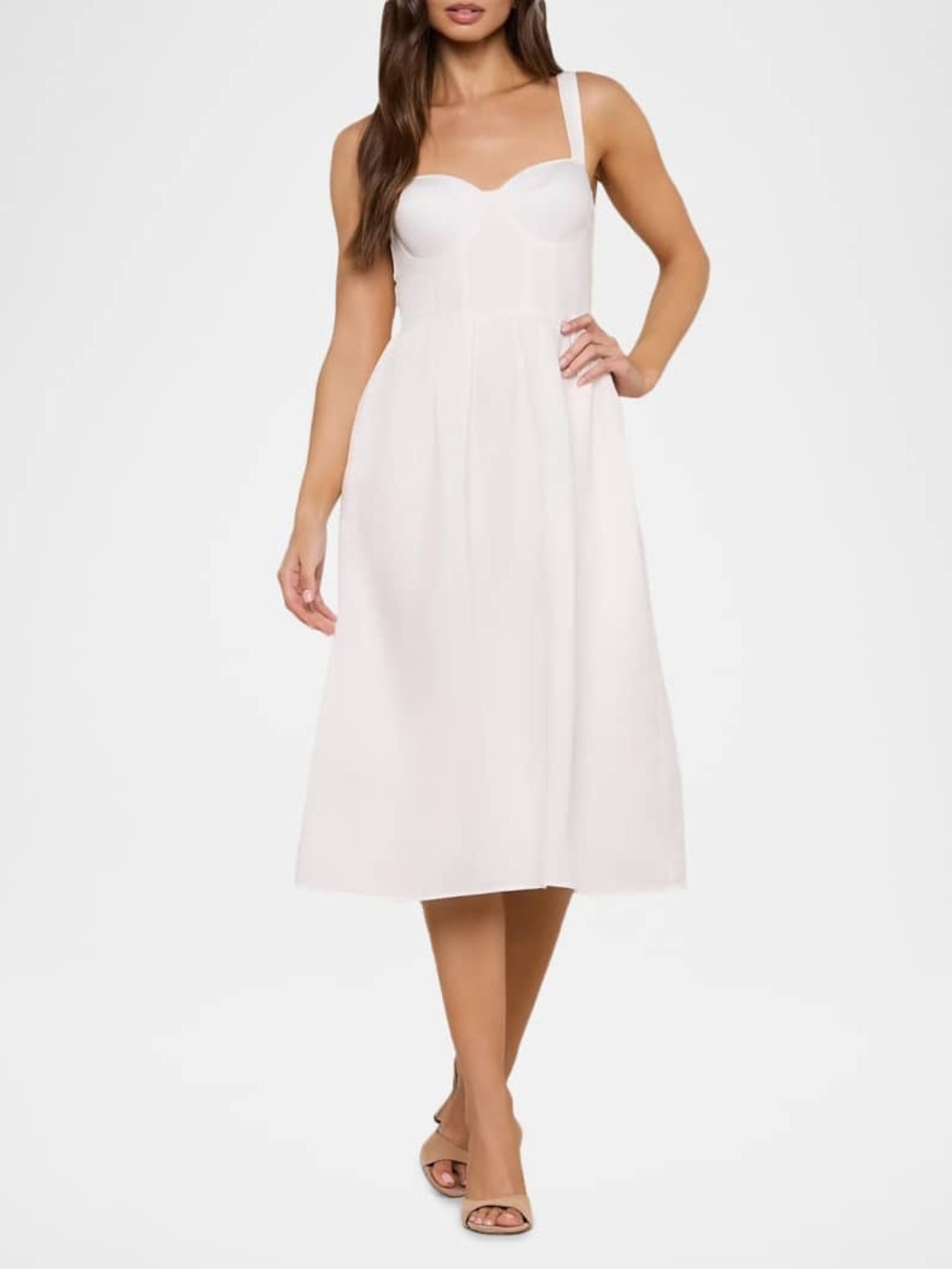 NWT! L'Agence Tiani Bustier Linen-Blend Dress - Picture 7 of 13